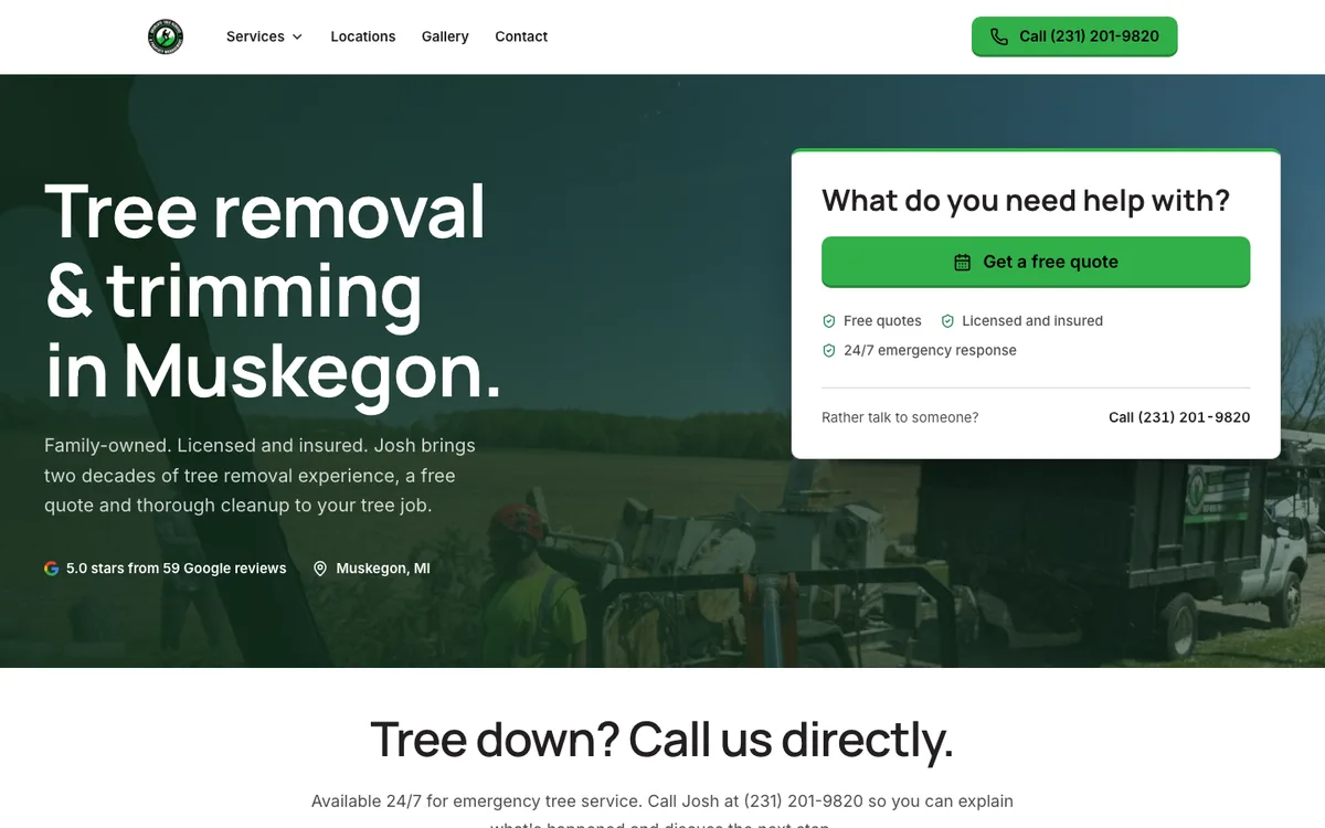 The Absolute Tree Service homepage
